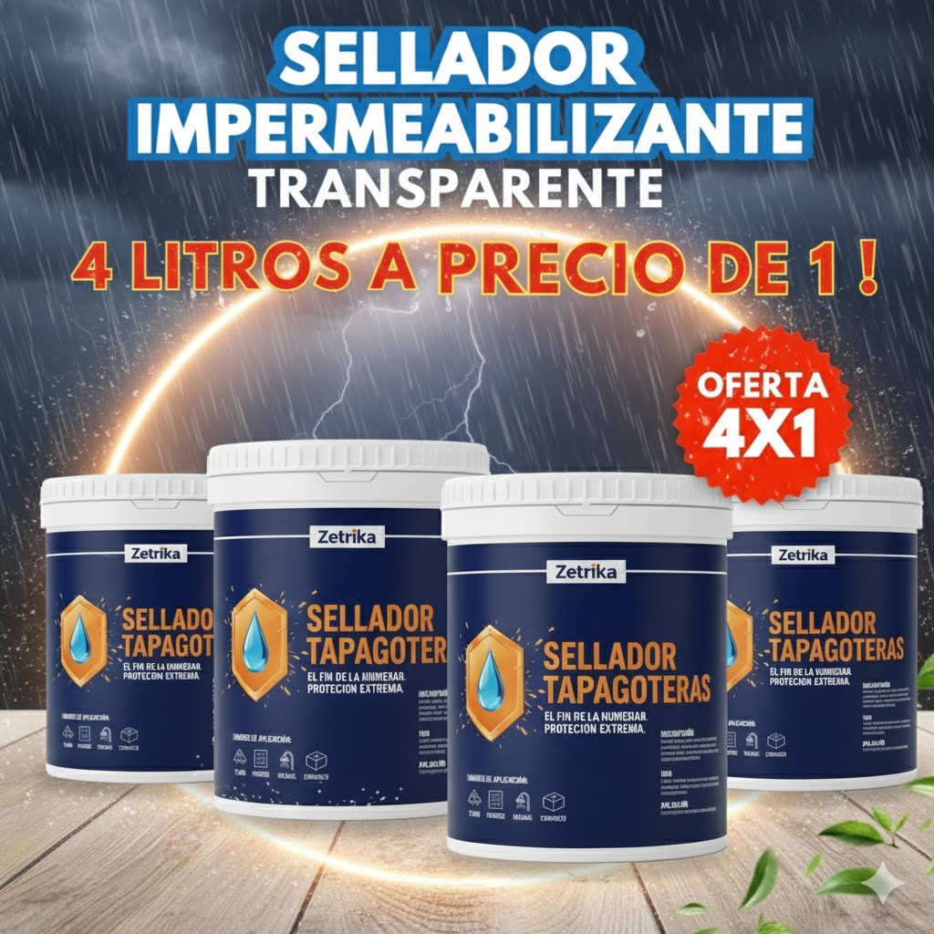 Tapagoteras | 4 Litros Sellador Transparente Impermeabilizante